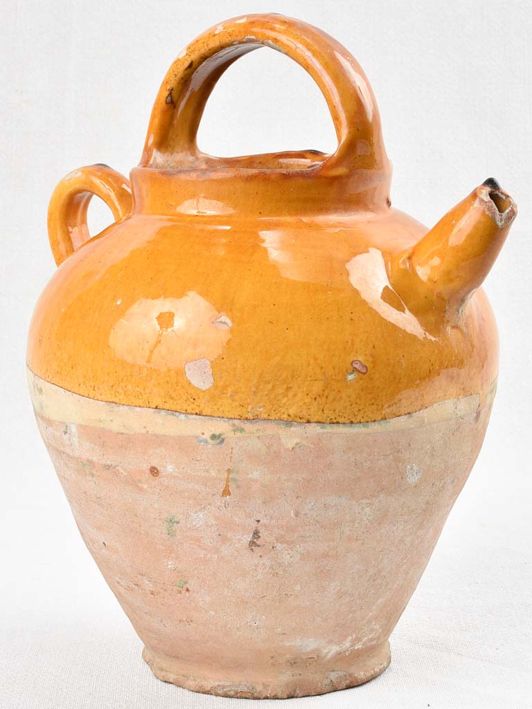 Antique French two-handled water pitcher