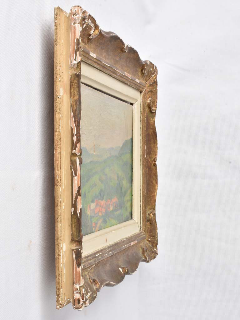 Small vintage landscape painting - Auvergne 13" x 15¾"