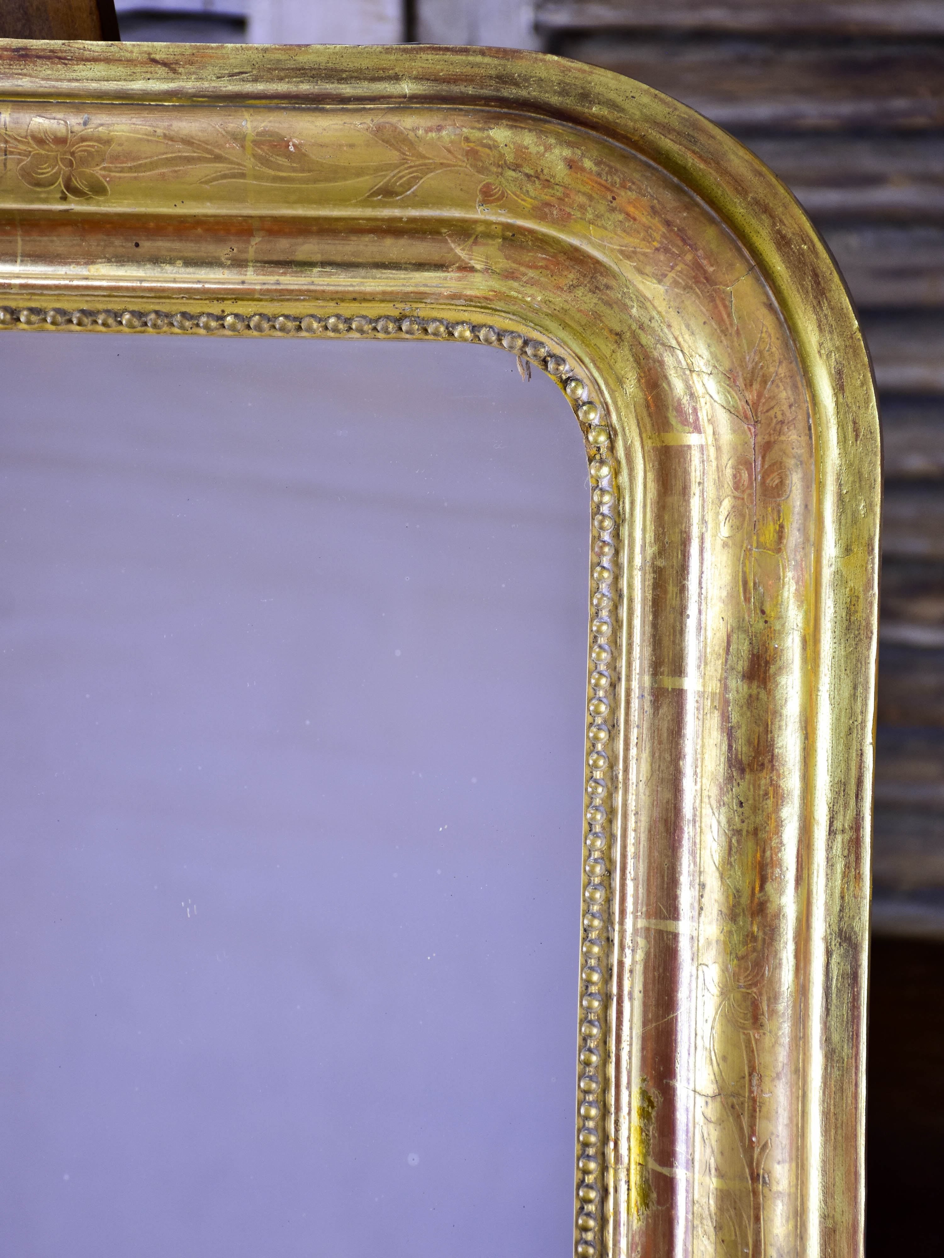 Antique French Louis Philippe mirror with gold frame