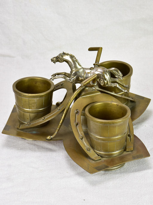 Mid - late 19th Century French horse themed bottle / condiment holder centerpiece