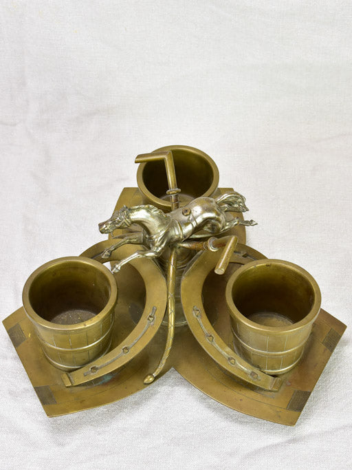 Mid - late 19th Century French horse themed bottle / condiment holder centerpiece