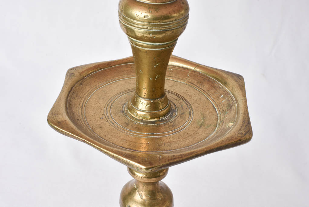 Two small bronze table lamps w/ red shades 19¾"