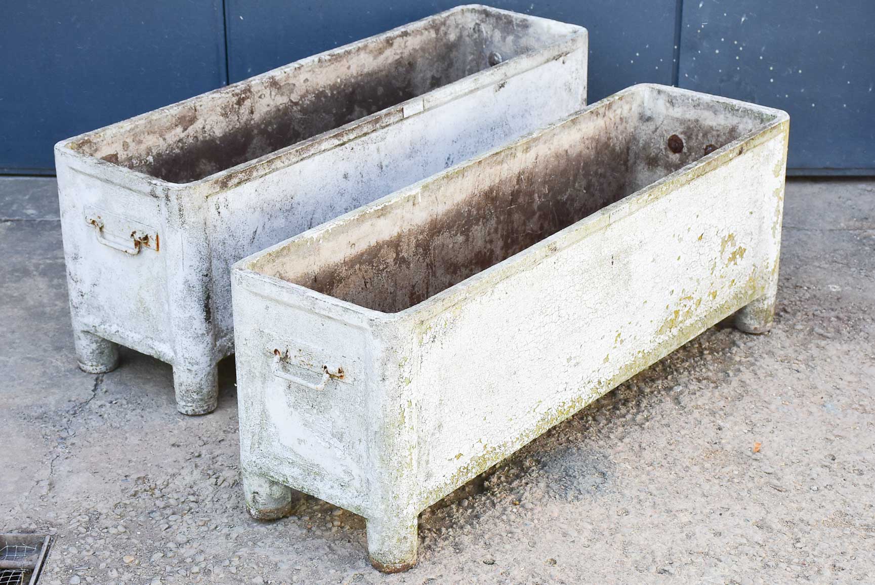 Pair of mid-century French rectangular garden planters / window boxes - Chanal Paris