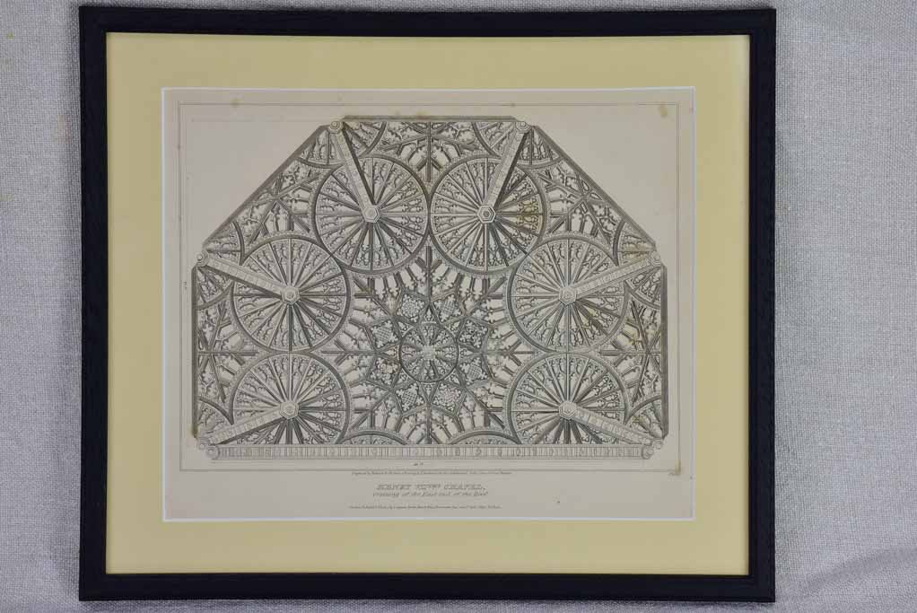 Collection of four English architectural engravings of cathedrals, churches and chapels 12¼ x 10¾""