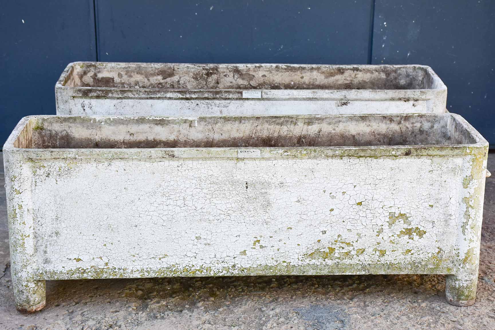 Pair of mid-century French rectangular garden planters / window boxes - Chanal Paris