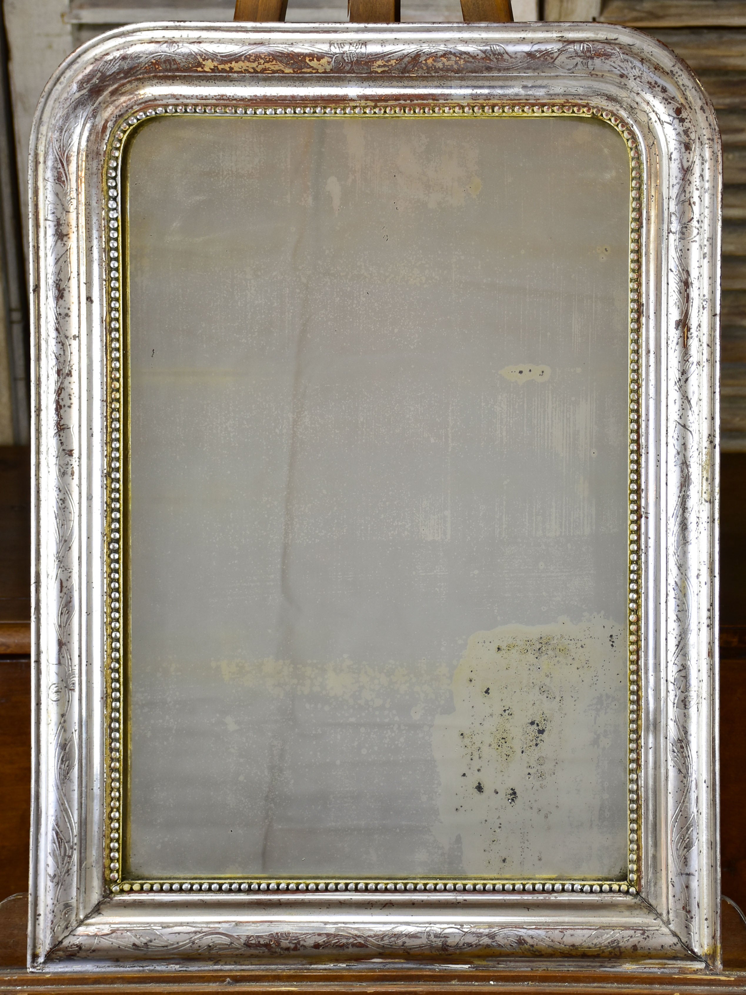 Medium Louis Philippe mirror with silver frame