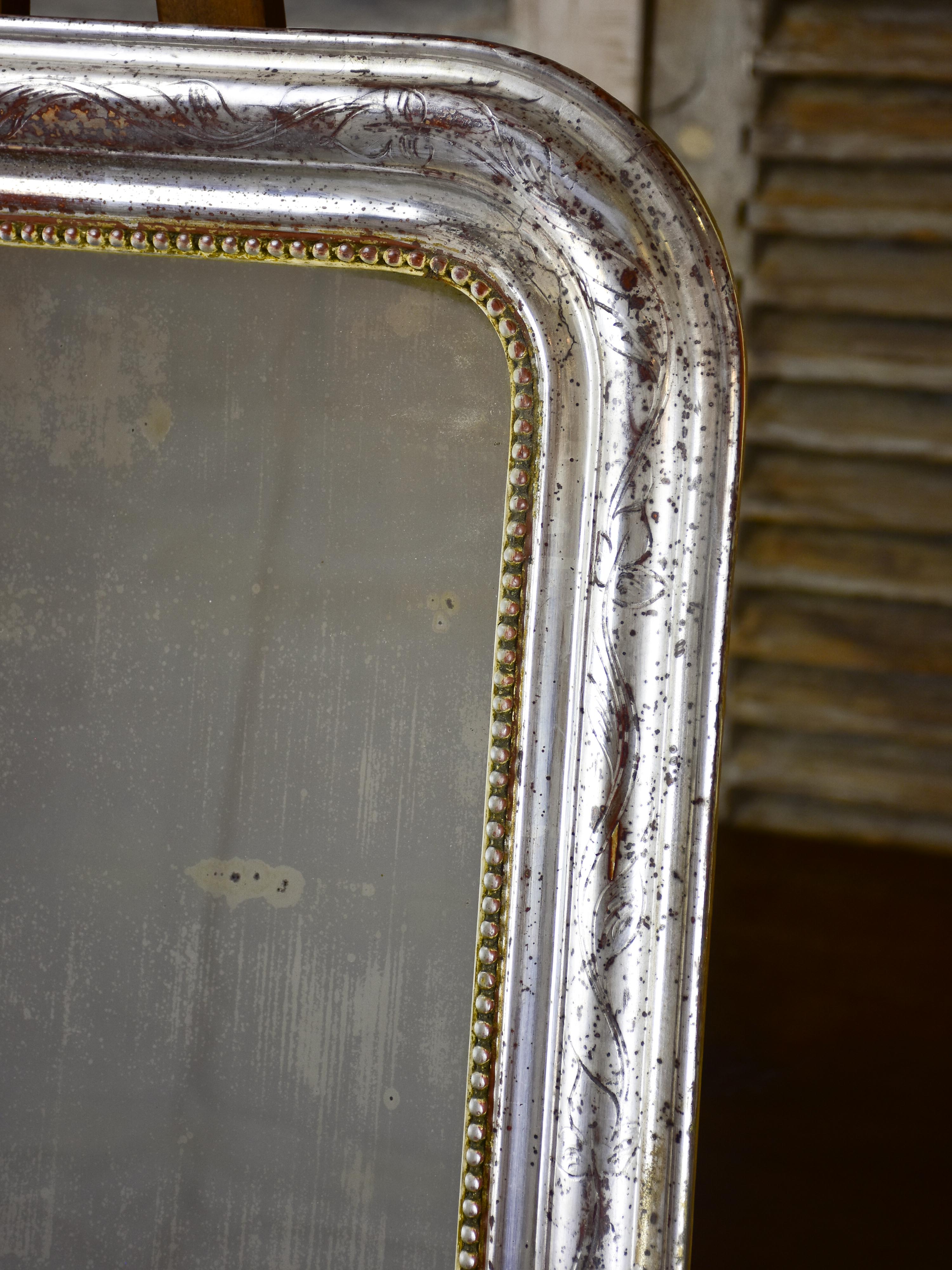 Medium Louis Philippe mirror with silver frame