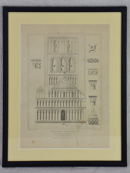 Collection of four English architectural engravings of cathedrals, churches and chapels 12¼ x 10¾""