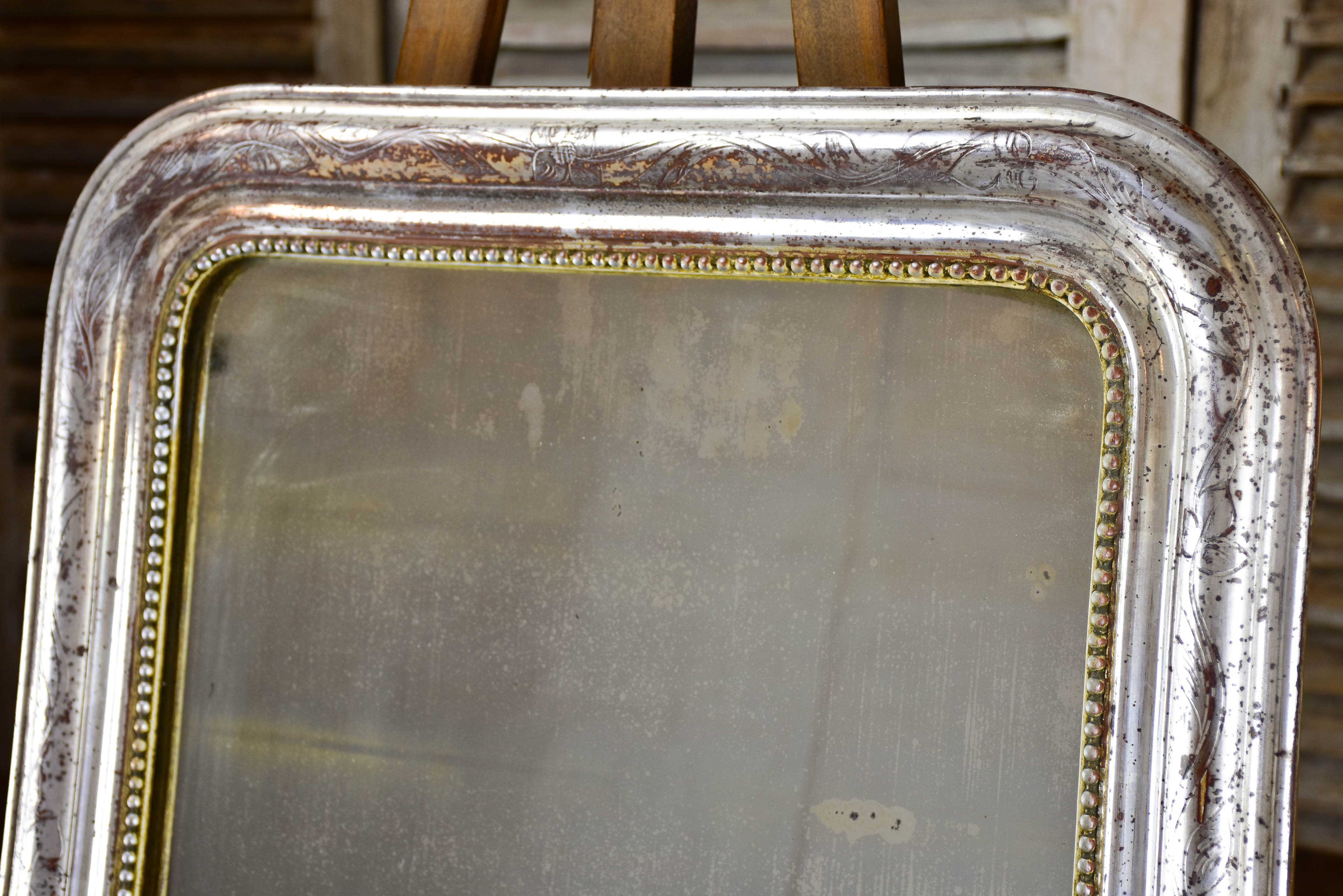 Medium Louis Philippe mirror with silver frame