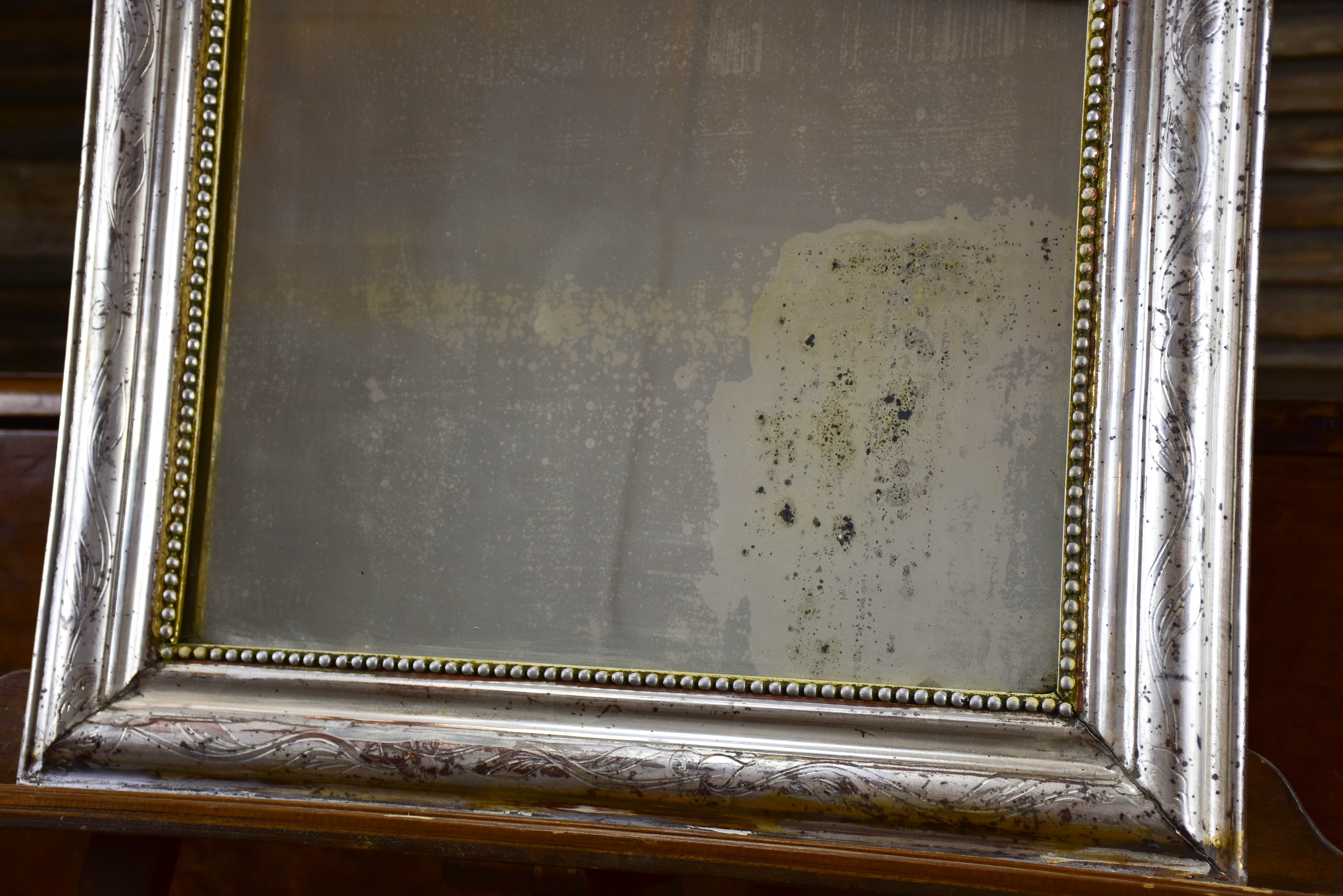 Medium Louis Philippe mirror with silver frame