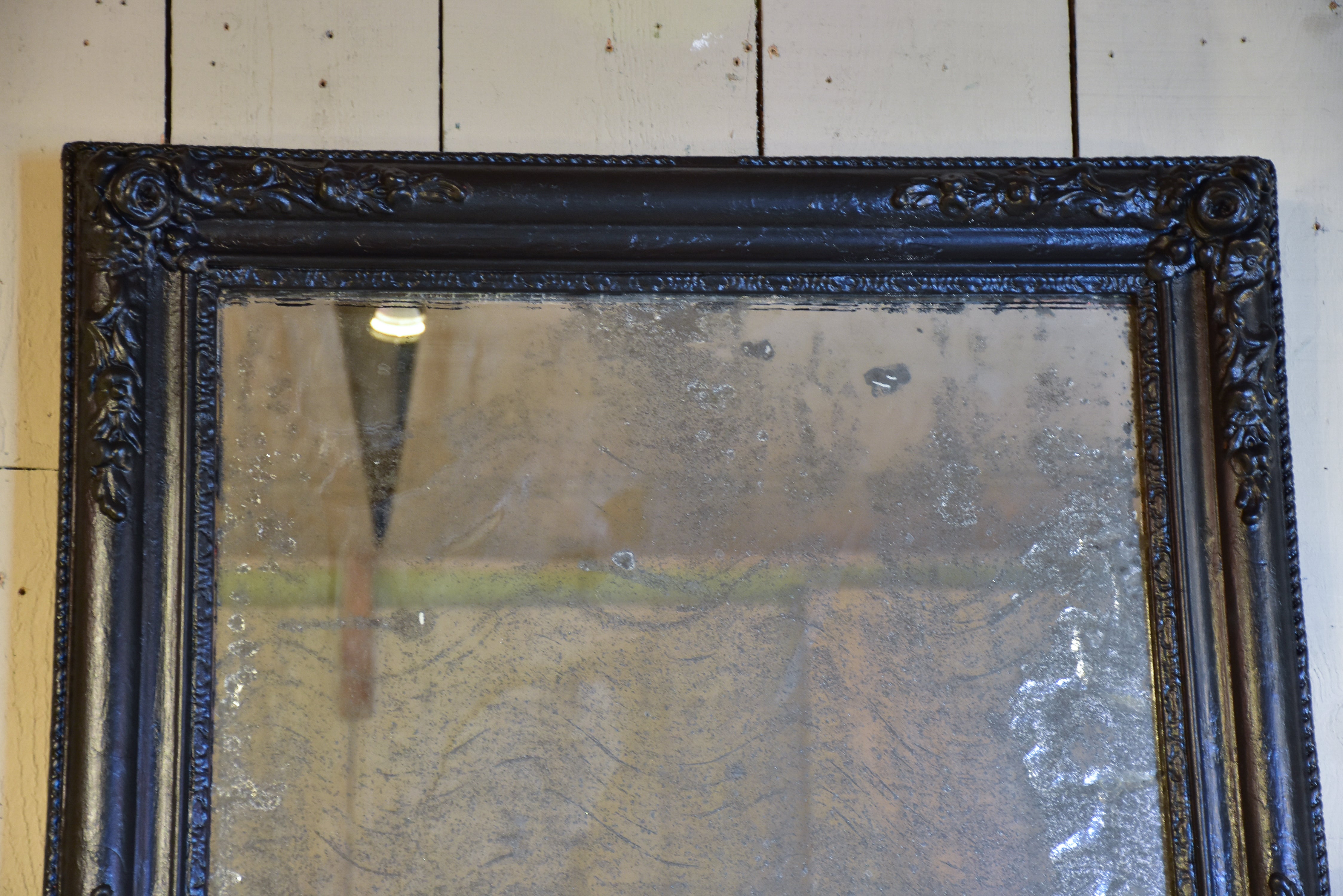 Antique Napoleon III mirror with black frame 31” x 46 ¾''