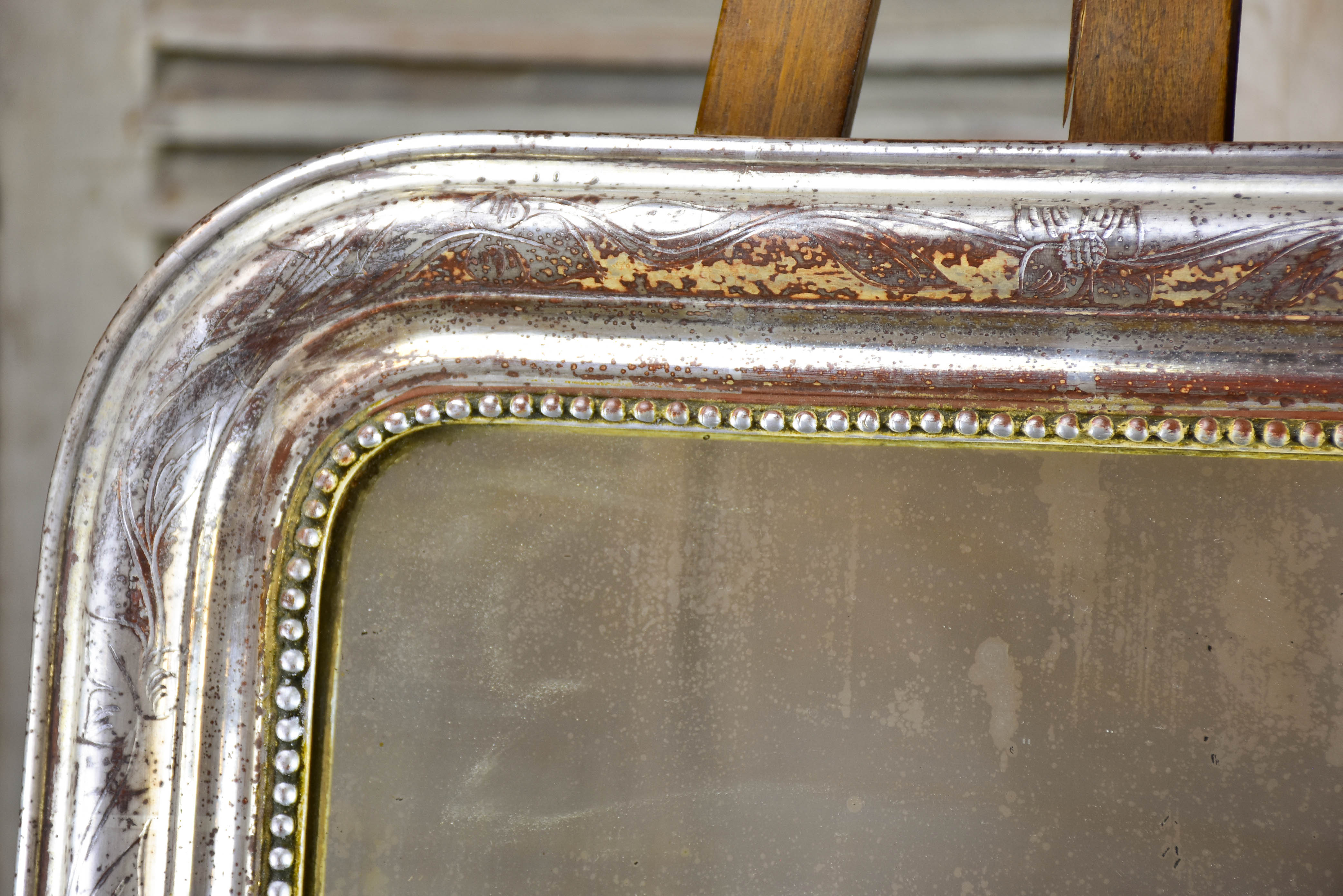 Medium Louis Philippe mirror with silver frame