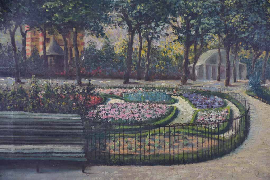 Early 20th Century French painting of a park 30¾" x 21¼"