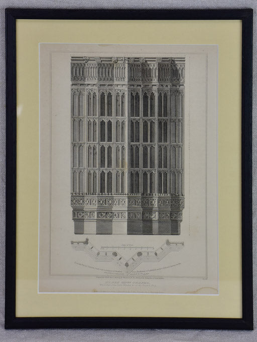 Collection of four English architectural engravings of cathedrals, churches and chapels 12¼ x 10¾""