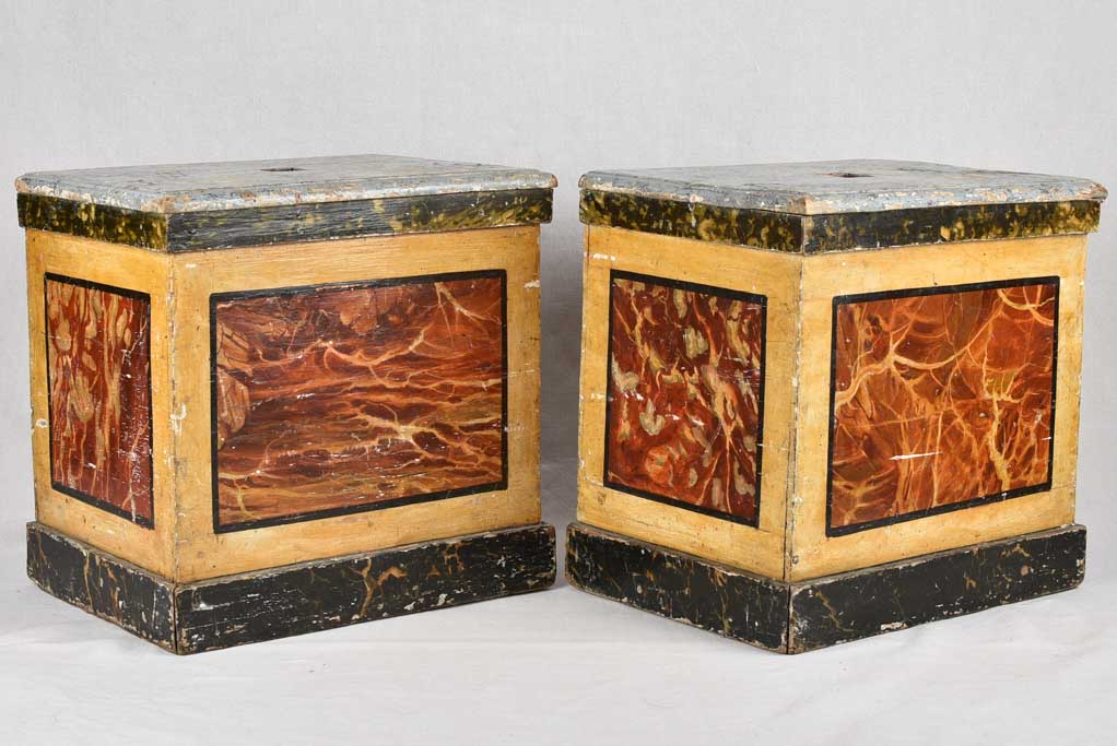 Pedestals for sculpture, 17th-century, 22½" x 16¼" x 21¼"