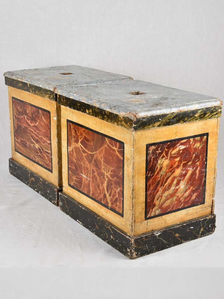 Pedestals for sculpture, 17th-century, 22½" x 16¼" x 21¼"