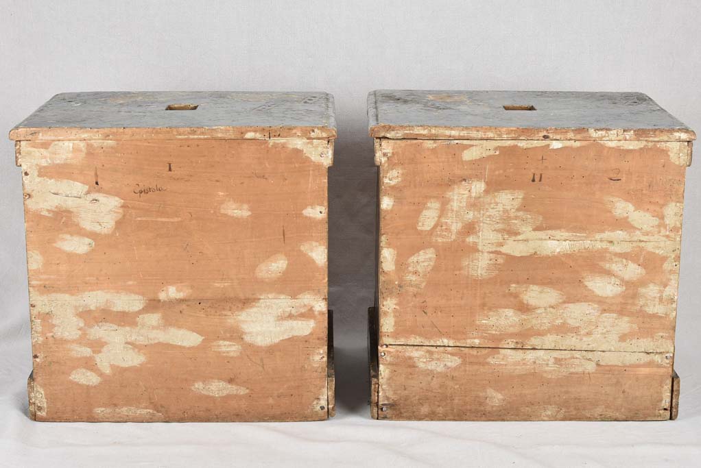 Pedestals for sculpture, 17th-century, 22½" x 16¼" x 21¼"