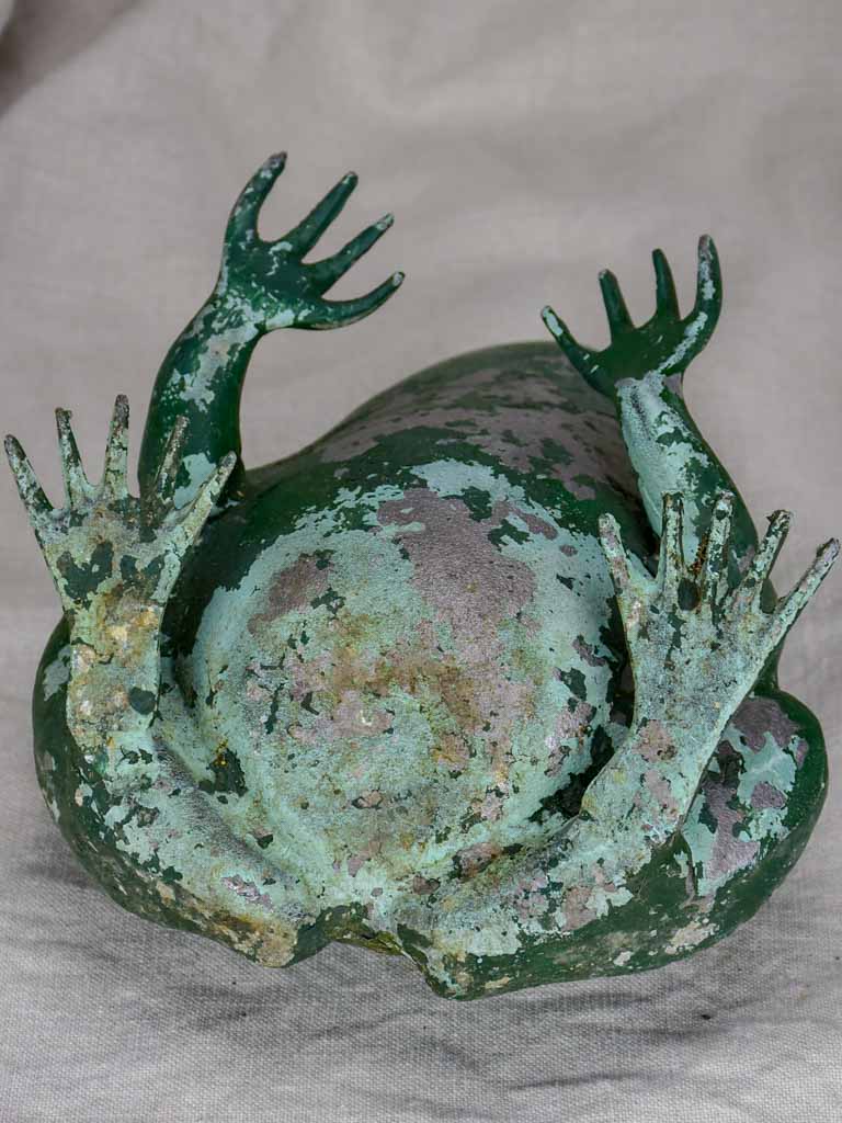 Mid century sculpture of a frog - aluminium