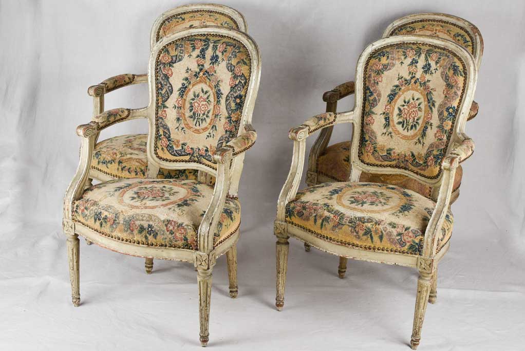 Armchairs, cross-stitch, French Transition (four)