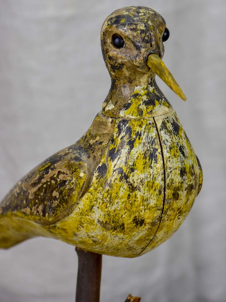 Collection of four antique carved wooden birds - late 19th / early 20th Century
