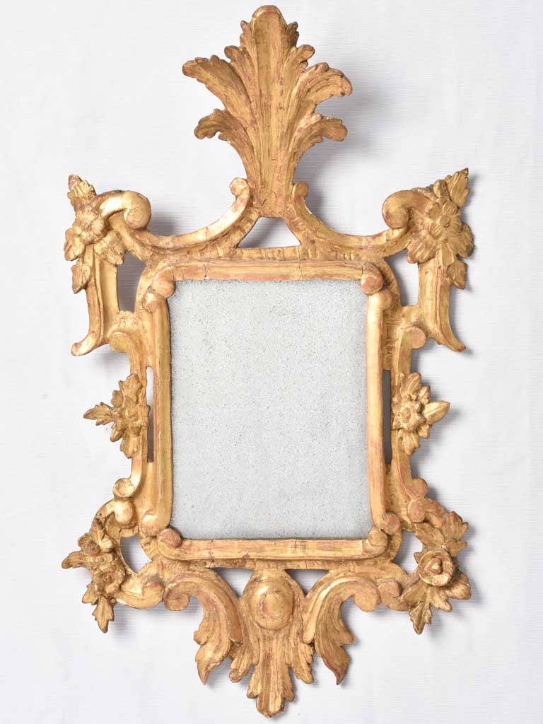 Pair of 18th century Italian gilded mirrors - Baroque 26¾" x 17"