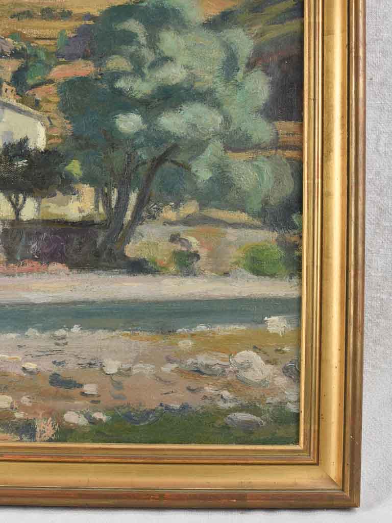 Provencale Landscape painting - Farm house with poplars - Paul de Castro (1882-1940) - 29½" x 25¼"