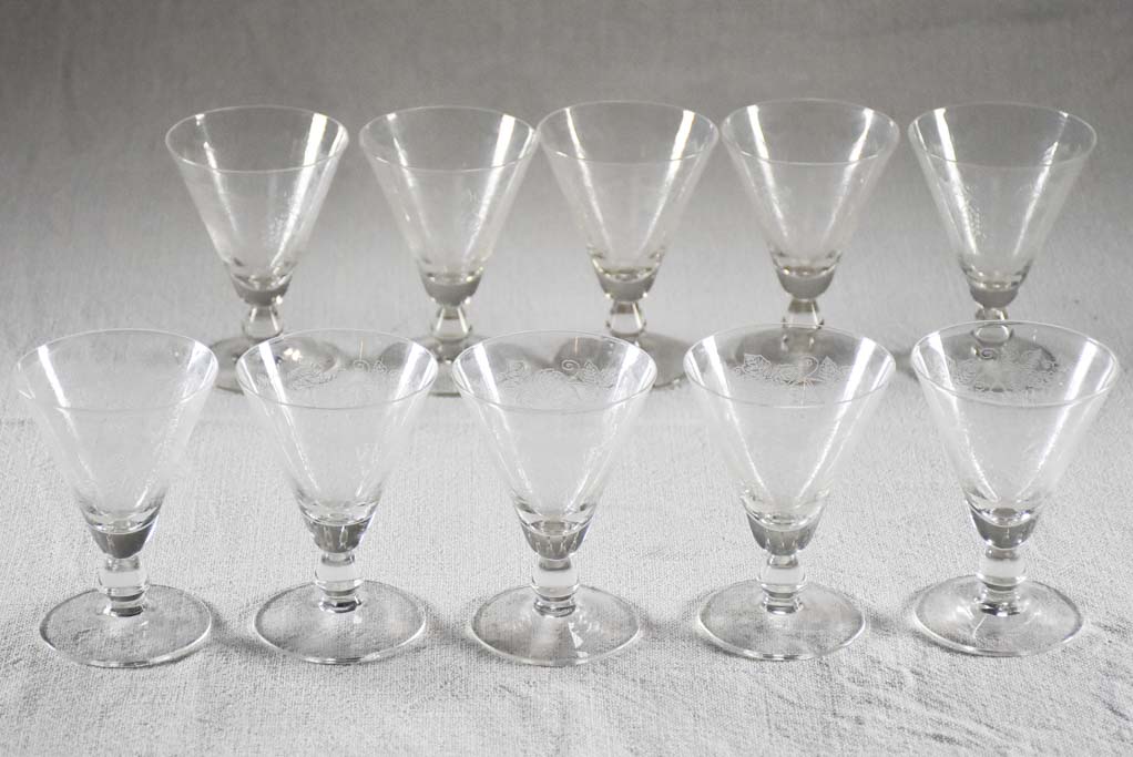 Vintage Engraved French Aperitif Set