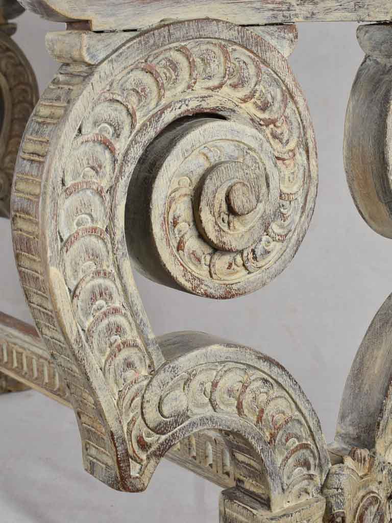Renaissance-style red marble table, 26¾" x 54¼"