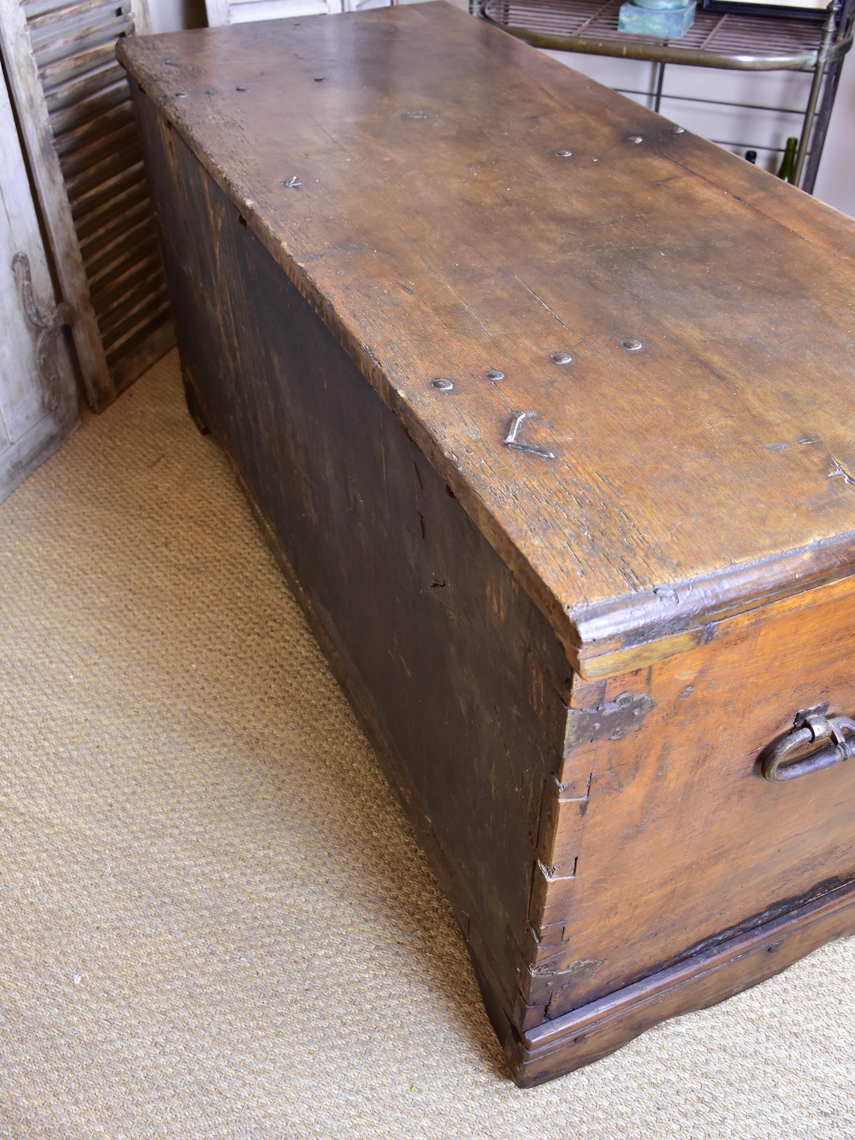 RESERVED Large 17th century French voyage trunk