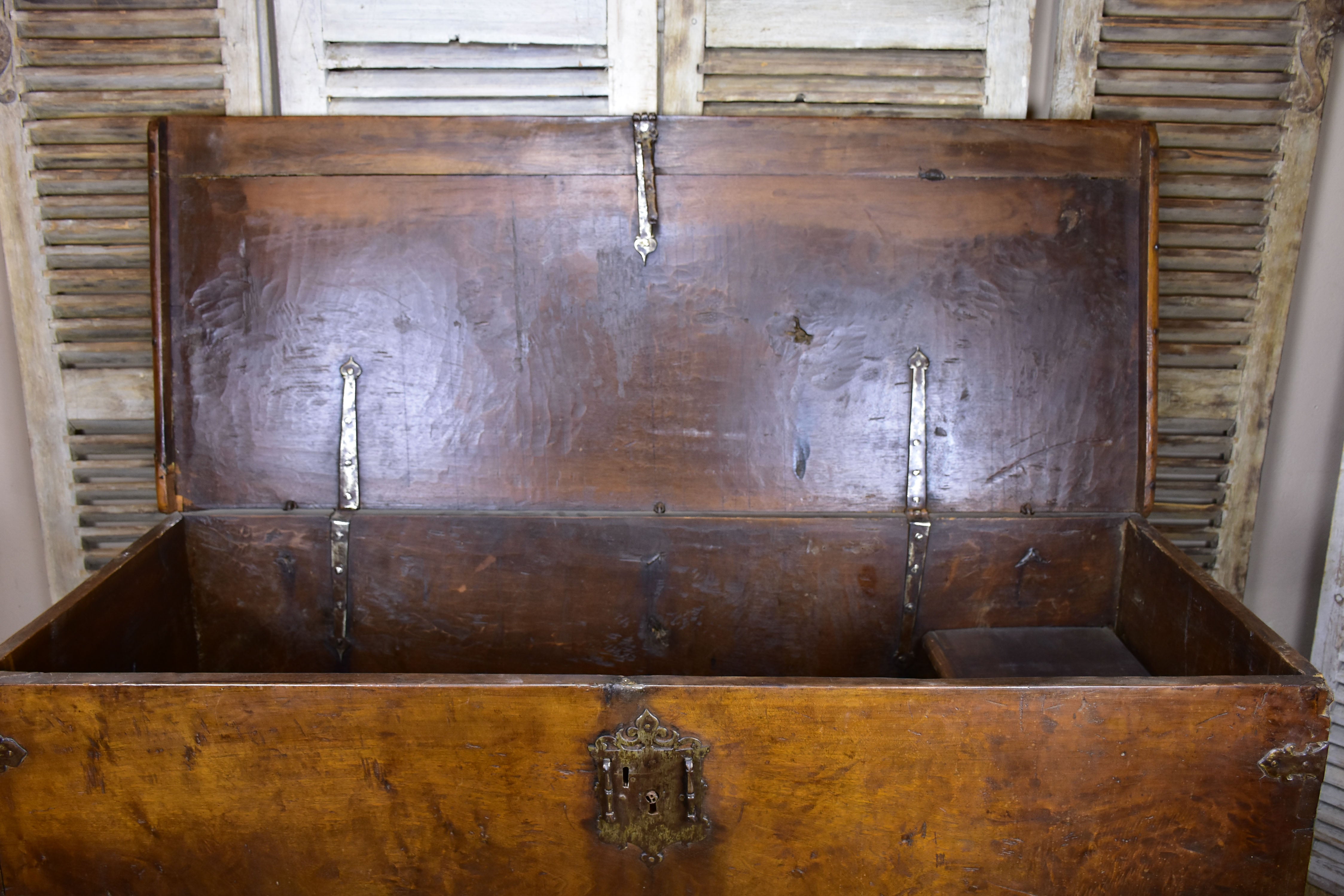 RESERVED Large 17th century French voyage trunk