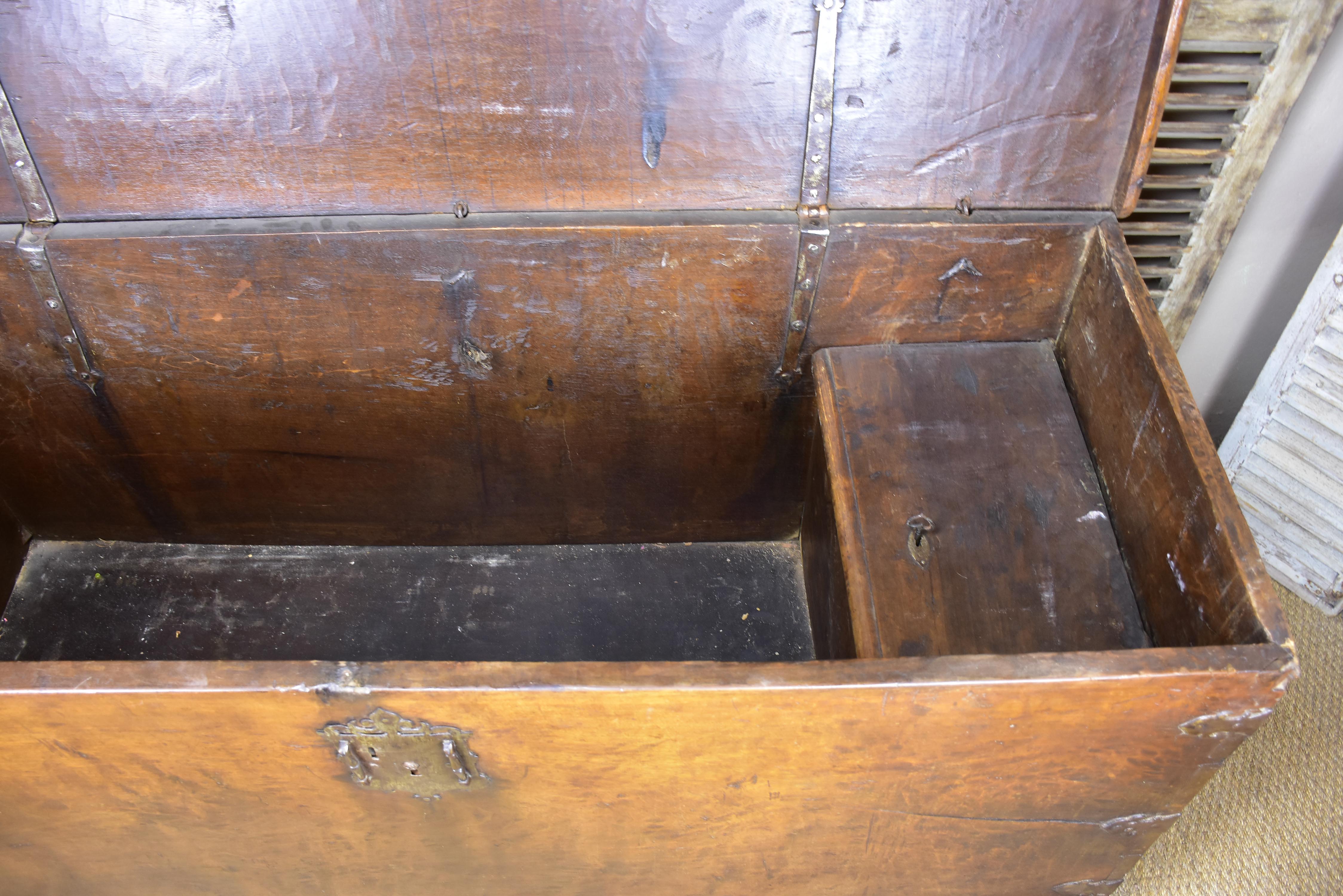 RESERVED Large 17th century French voyage trunk