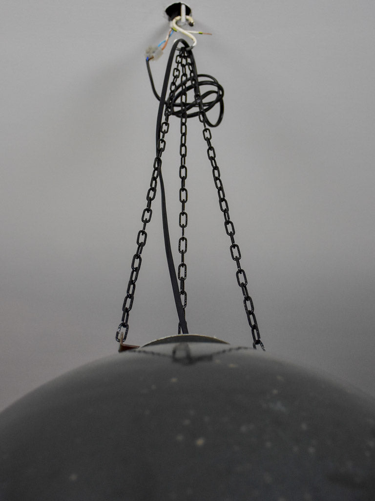 Pair of mid-century industrial suspension lights - enamel