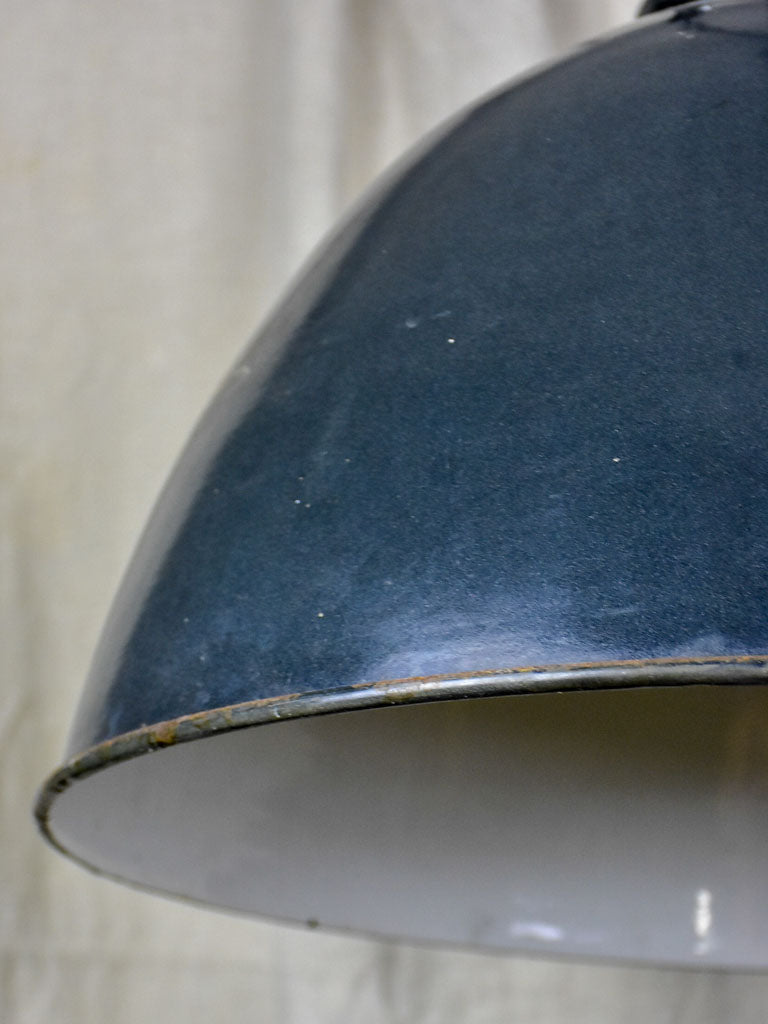 Pair of mid-century industrial suspension lights - enamel
