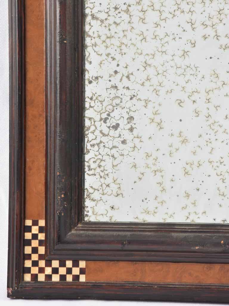 Antique mirror w/ black & white inlay 24½" x 21¼"