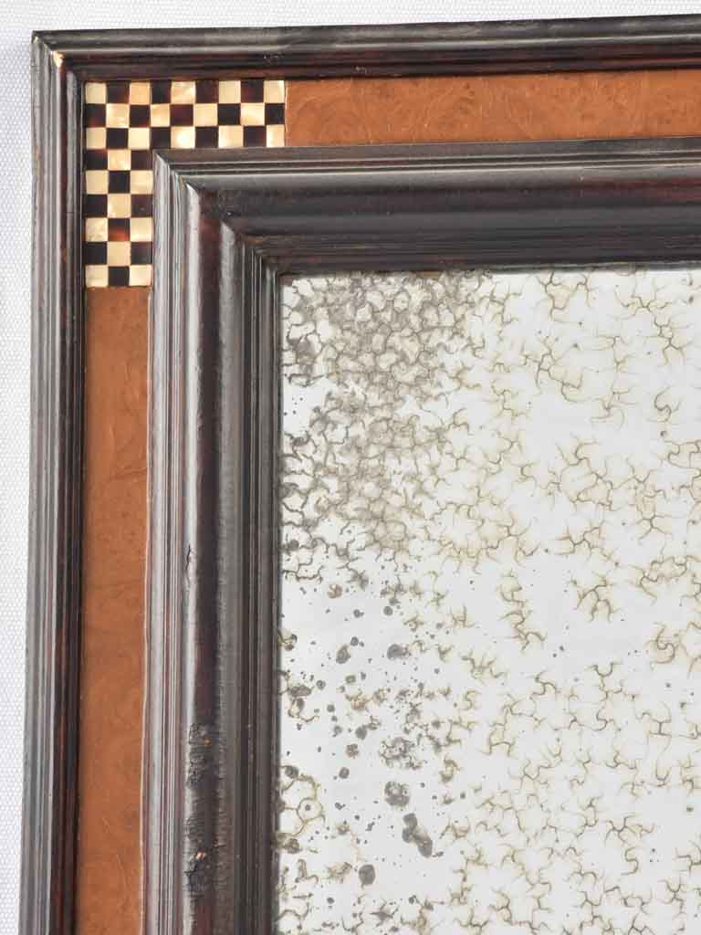 Antique mirror w/ black & white inlay 24½" x 21¼"