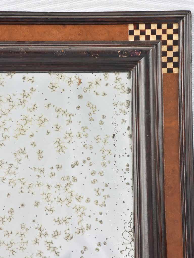 Antique mirror w/ black & white inlay 24½" x 21¼"