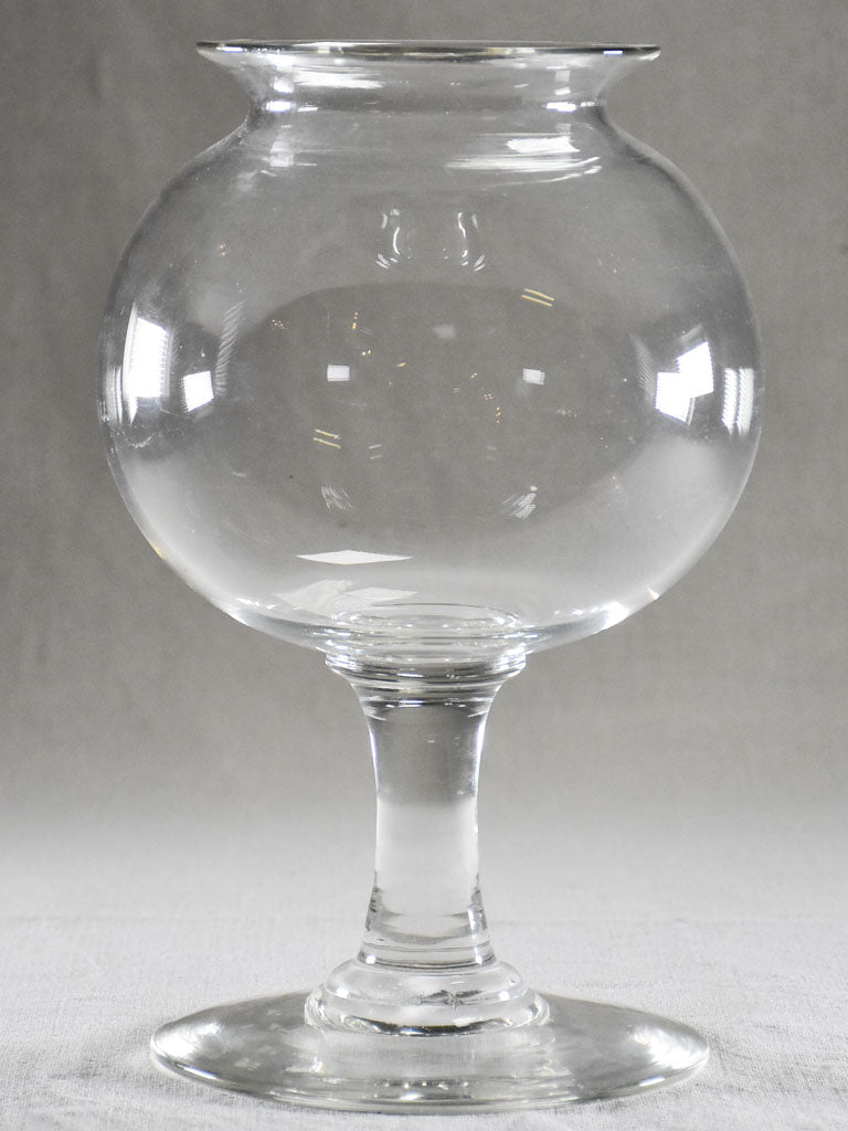 Antique French blown glass sangsue with lip 11¾"