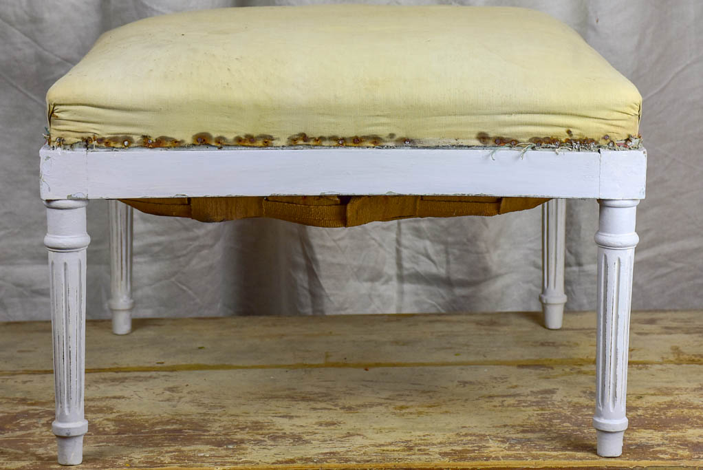 Antique Louis XVI style French ottoman - square