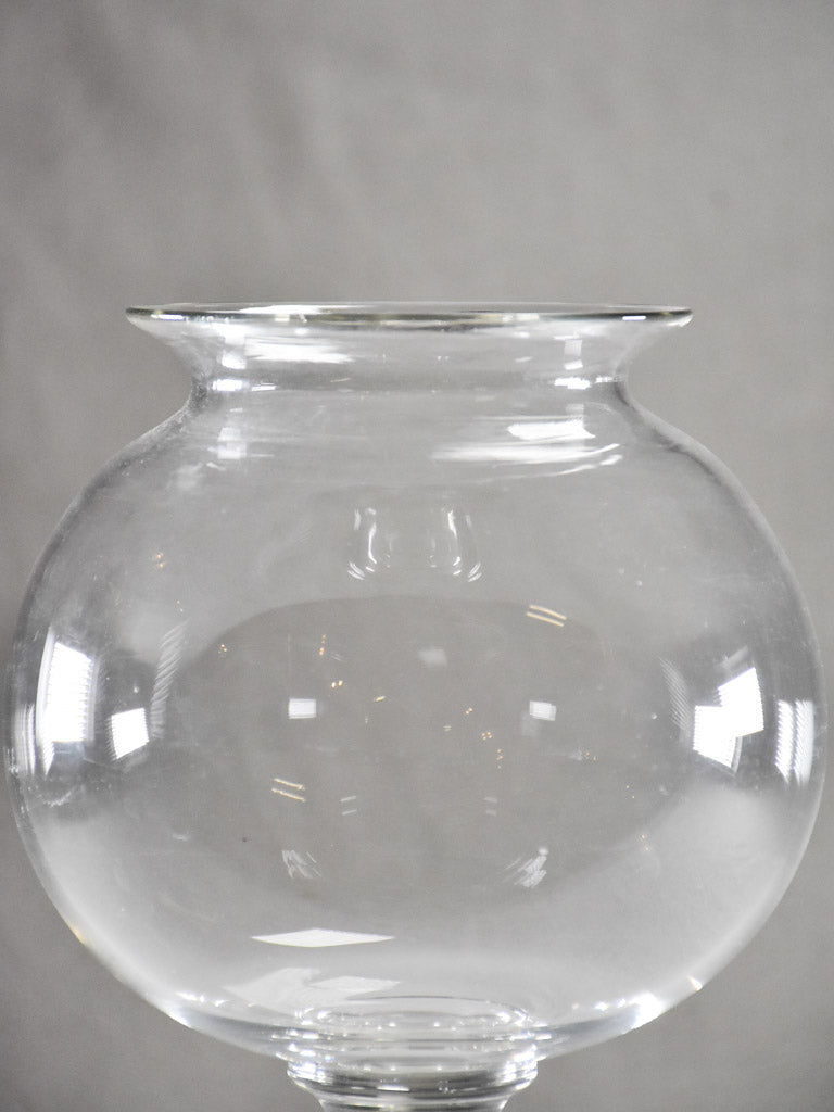 Antique French blown glass sangsue with lip 11¾"