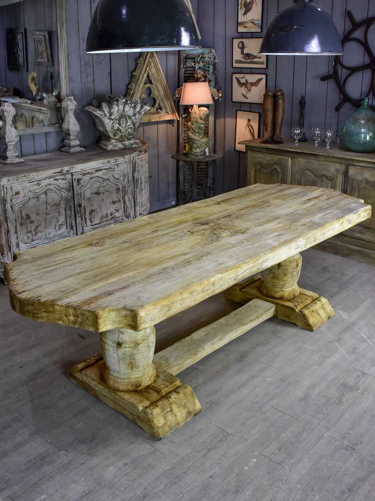 Rustic monastery oak dining table - late 19th / early 20th Century. 98½" x 35½"