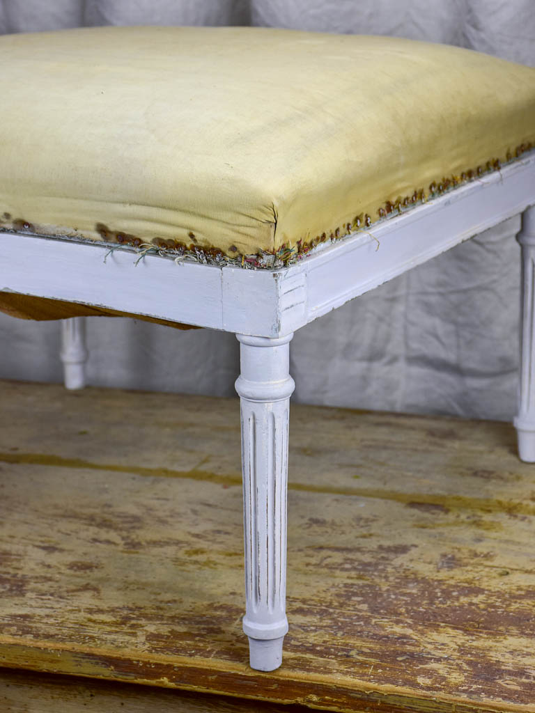 Antique Louis XVI style French ottoman - square