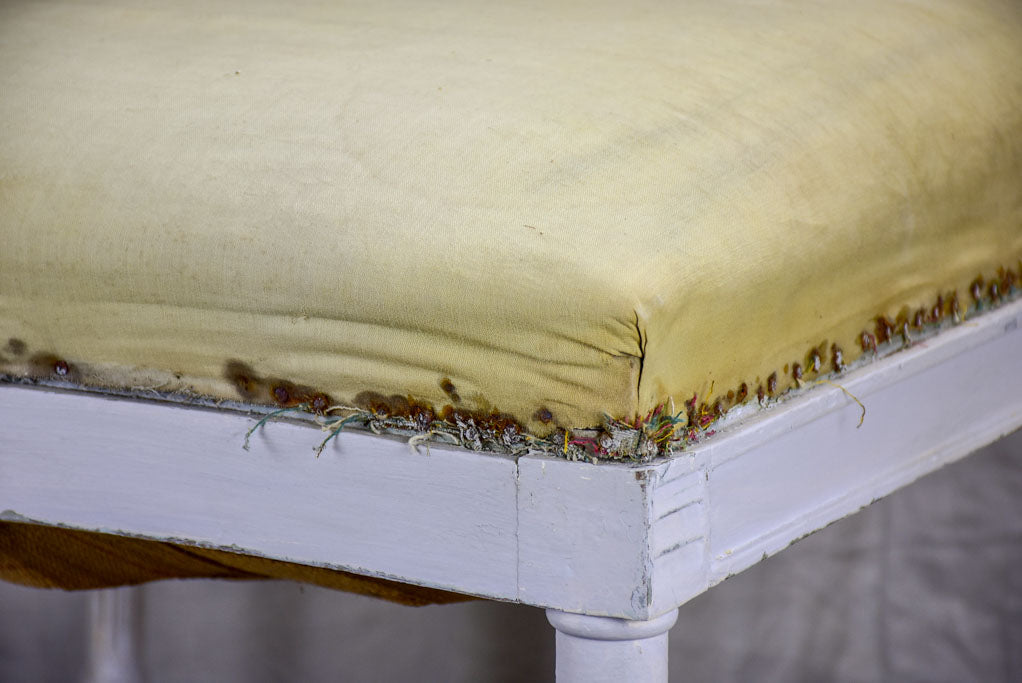 Antique Louis XVI style French ottoman - square