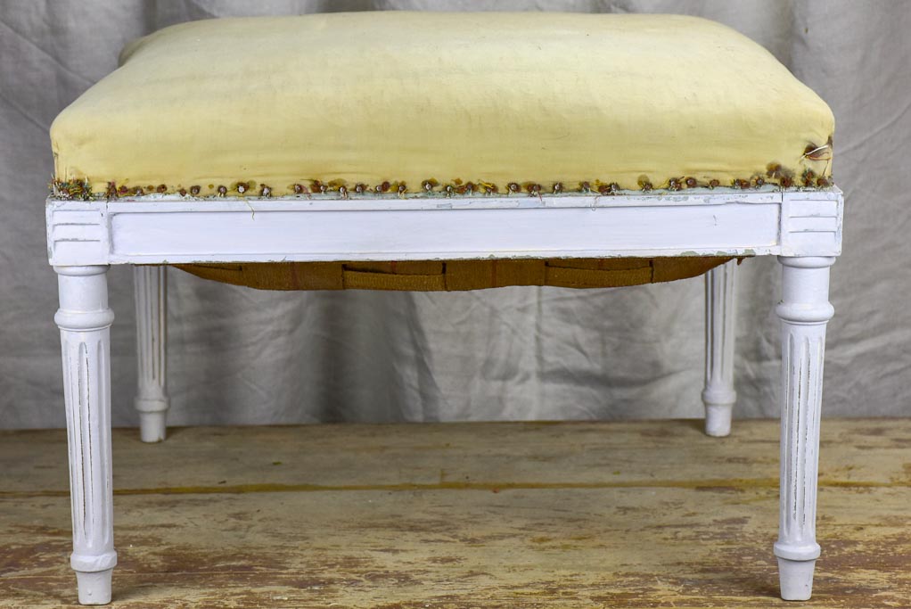 Antique Louis XVI style French ottoman - square