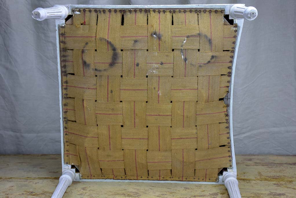Antique Louis XVI style French ottoman - square
