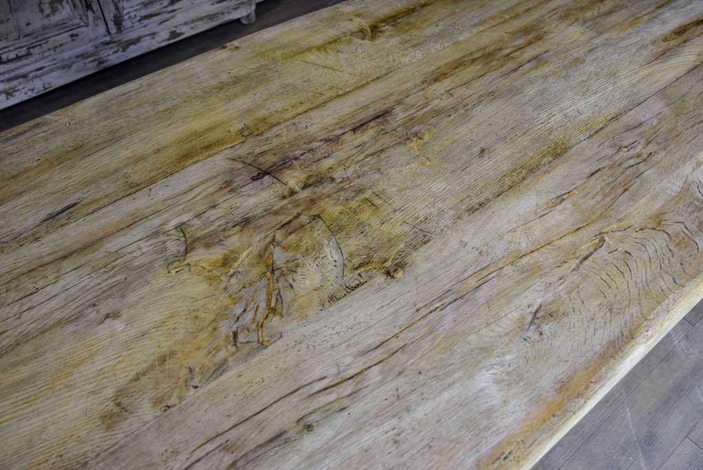 Rustic monastery oak dining table - late 19th / early 20th Century. 98½" x 35½"