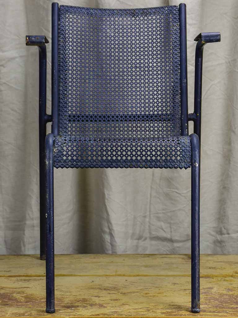 Set of ten mid-century black garden chairs from a French hotel