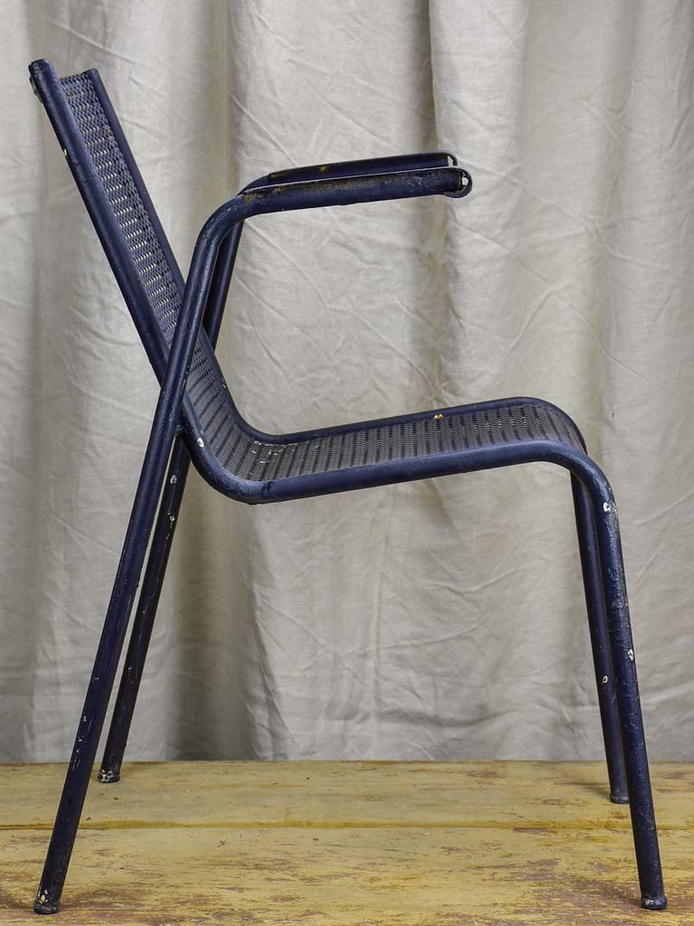 Set of ten mid-century black garden chairs from a French hotel