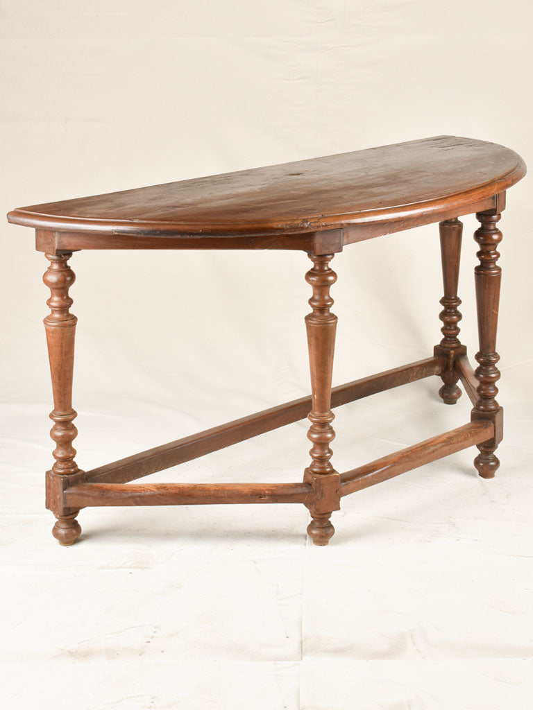 Pair of demi-lune console tables 60¾"