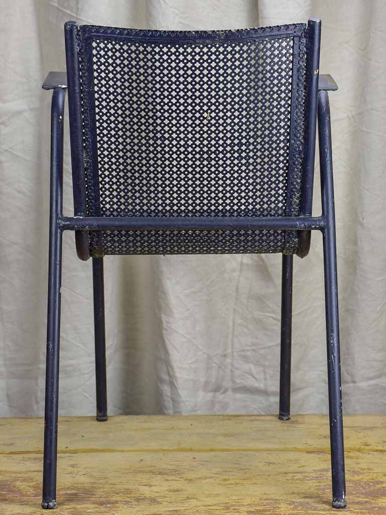 Set of ten mid-century black garden chairs from a French hotel