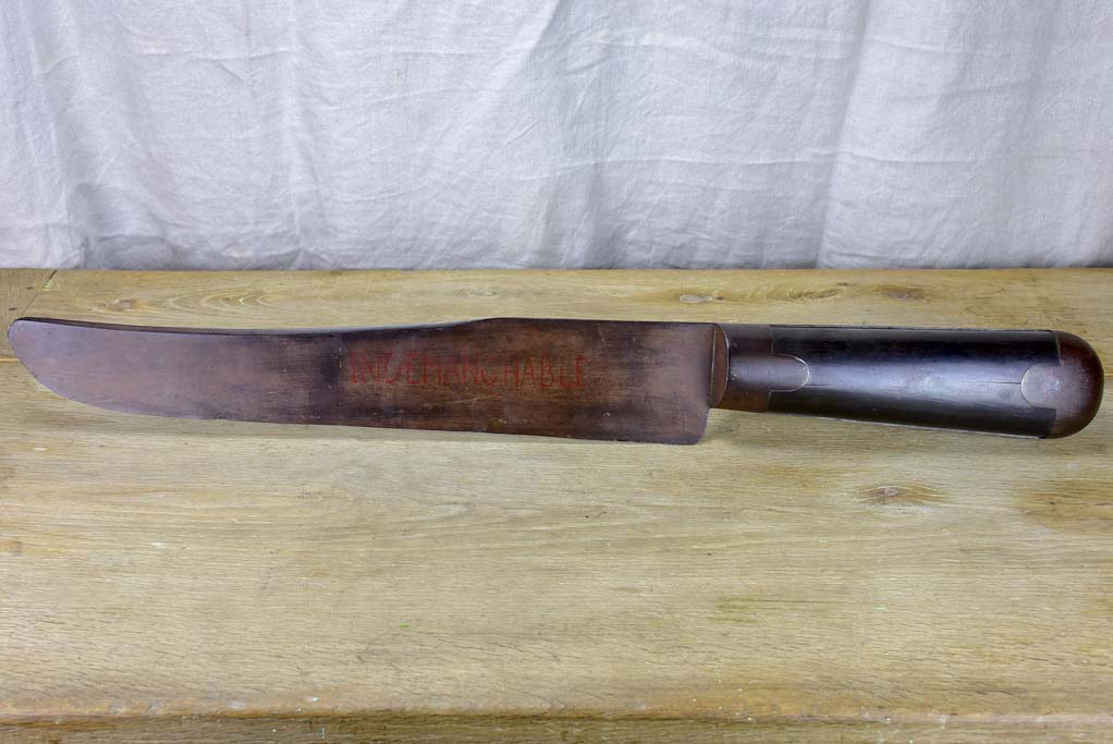 Huge 19th Century cutler's sign branded 'L'Indemanchable' 36½"